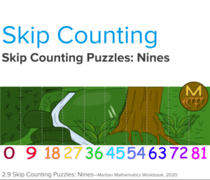 skip counting puzzles: nines