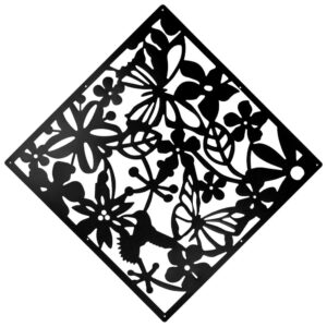 ANMINY 24 PCS Hanging Room Divider Flower Carving Pattern Panels Decorative Wall Screen Panel Hollow Out Design for Living Dining Room Kitchen Bedroom Office Restaurant Home Hotel Decor - Black+White