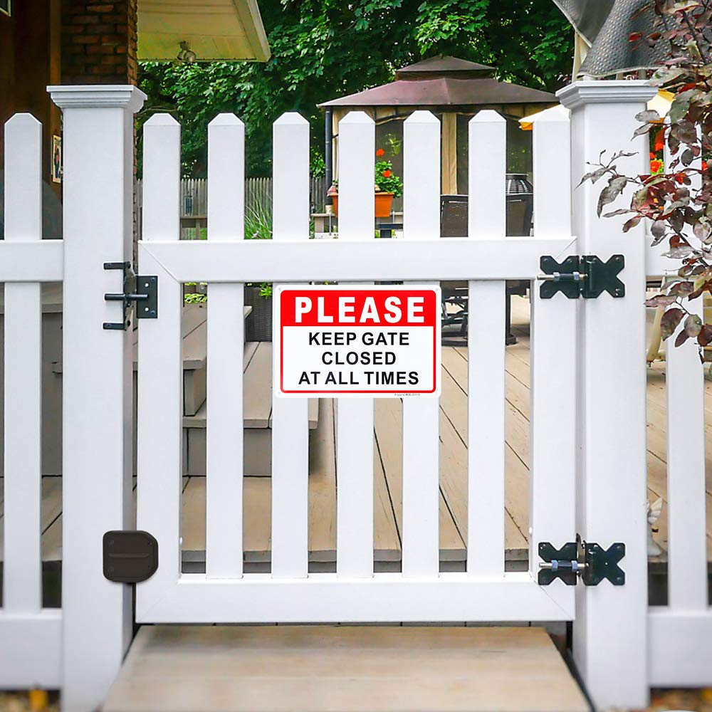 2-Pack Please Keep Gate Closed At All Times Sign 10"x 7" .04" Aluminum Reflective Sign Rust Free Aluminum-UV Protected and Weatherproof