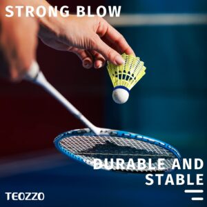 TEOZZO Badminton Birdies Shuttlecocks Nylon Pack of 12 Stable and Sturdy High Speed Shuttles for Indoor and Outdoor Training Sports