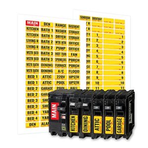 linelax circuit breaker box labels – 129 weatherproof fuse box stickers