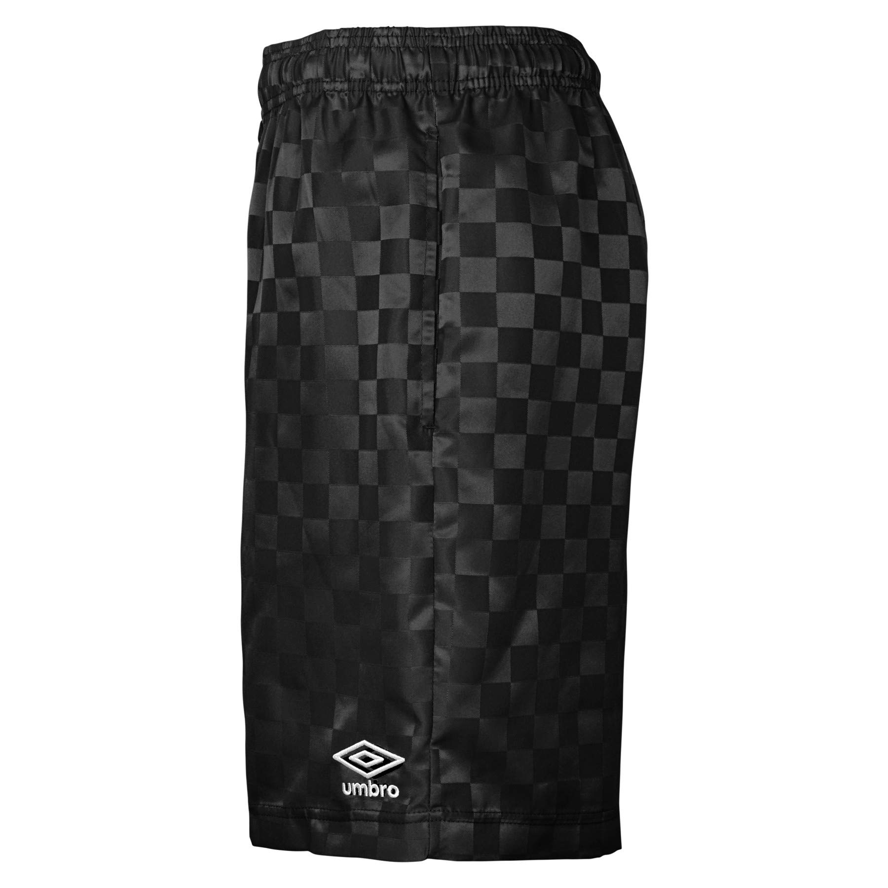 Umbro Boys Checkerboard (Youth) Short, Black Beauty/White, 10-12 US