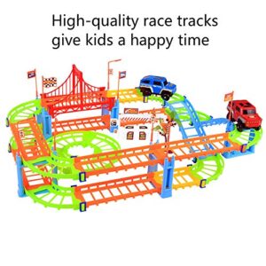 Race Tracks Toys for Kids Boys Girls Electric Car Create a Variety of Tracks 3 4 5 6 Year Old Boys Girls Best Gift (Colorful)