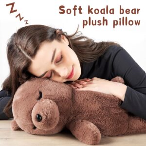 Tezituor Big Teddy Bear Stuffed Animals Plush Toy, Soft Sleeping Teddy Bear Plush Pillow, Cute Brown Stuffed Koala Bear Toy for Kids, 20 inch