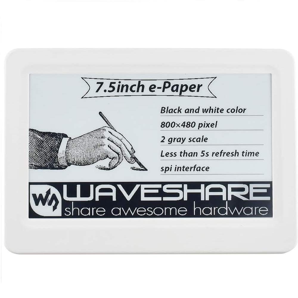 waveshare 7.5inch Passive NFC-Powered e-Paper Display Black/White e-Ink Screen, Wireless Powering and Data Transfer No Battery Required, Refresh by Smartphone with NFC Function or NFC Reader