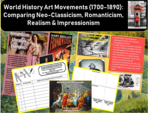 world history: art movements (1700-1890) power-point & student activities
