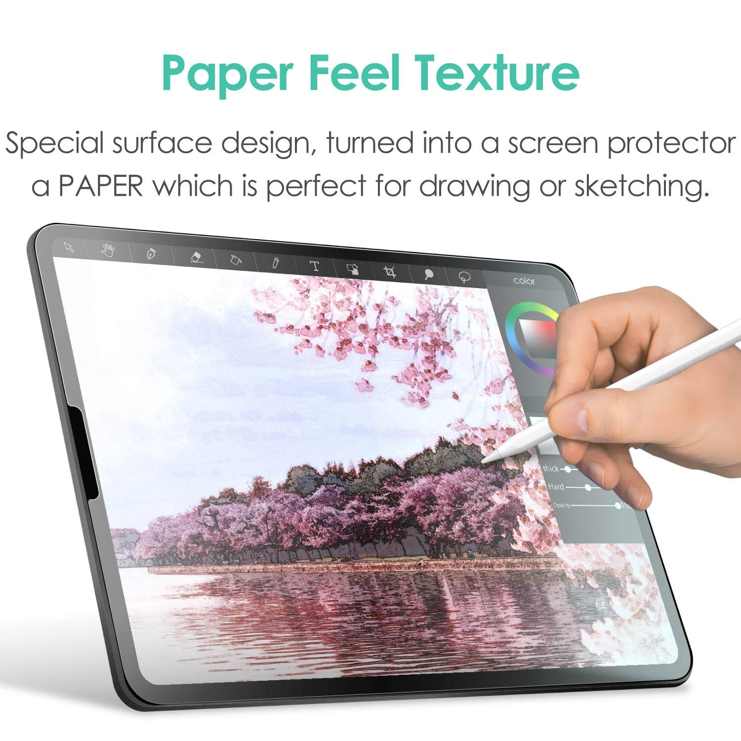 ELECOM Pencil-Feel Screen Protector Compatible with iPad Air 3 (10.5inch 2019), iPad Pro 10.5 (2017), Designed for Drawing, Japan-Made, Super Easy Installation *Smoothness 100*(TB-A19MFLAPLL-G)