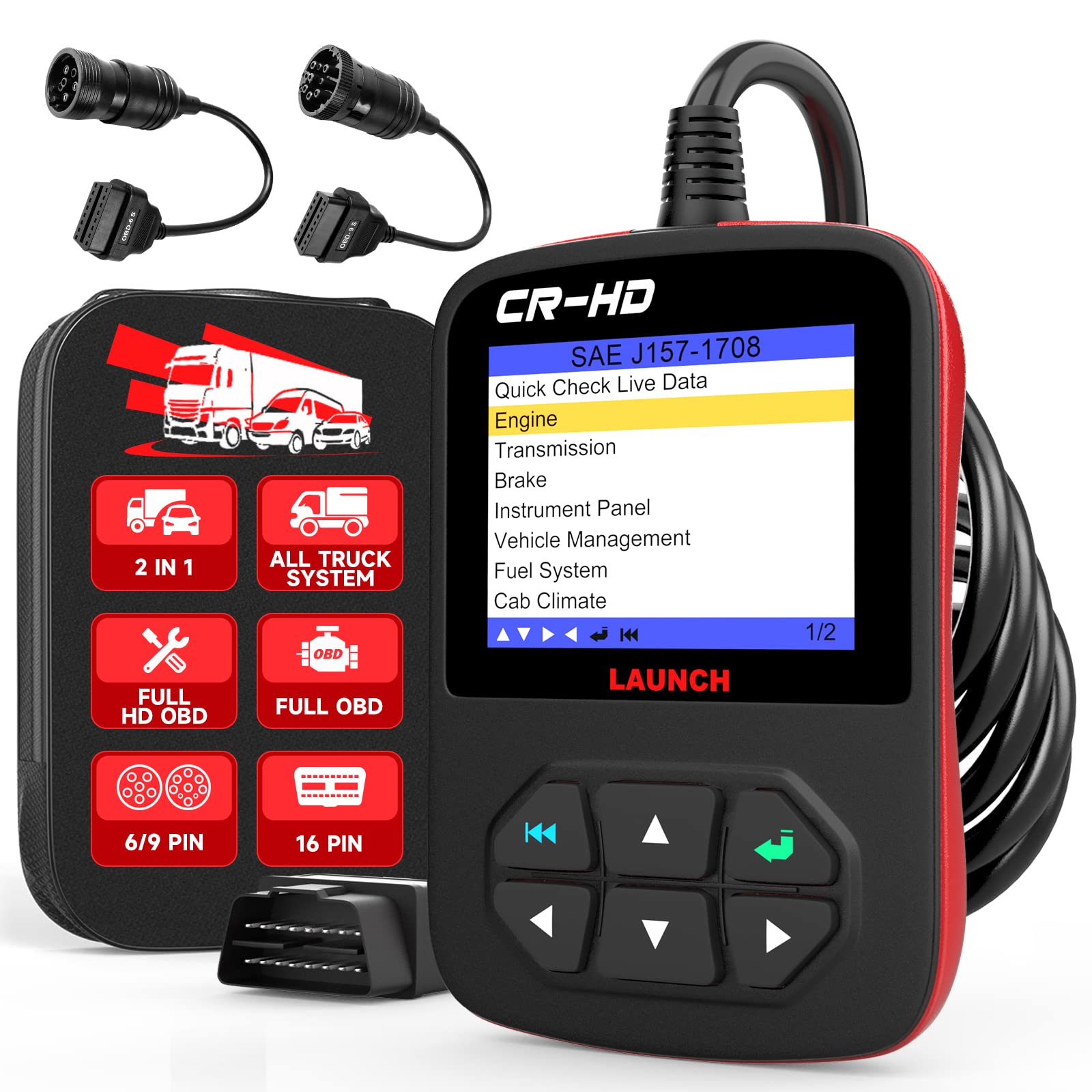 LAUNCH CRP129I OBD2 Scanner,Engine/ABS/SRS/TCM Diagnostic Scanner,8 Reset TPMS/Oil/EPB/SAS/BMS/DPF/Throttle Reset,Injector Coding Engine Code Reader