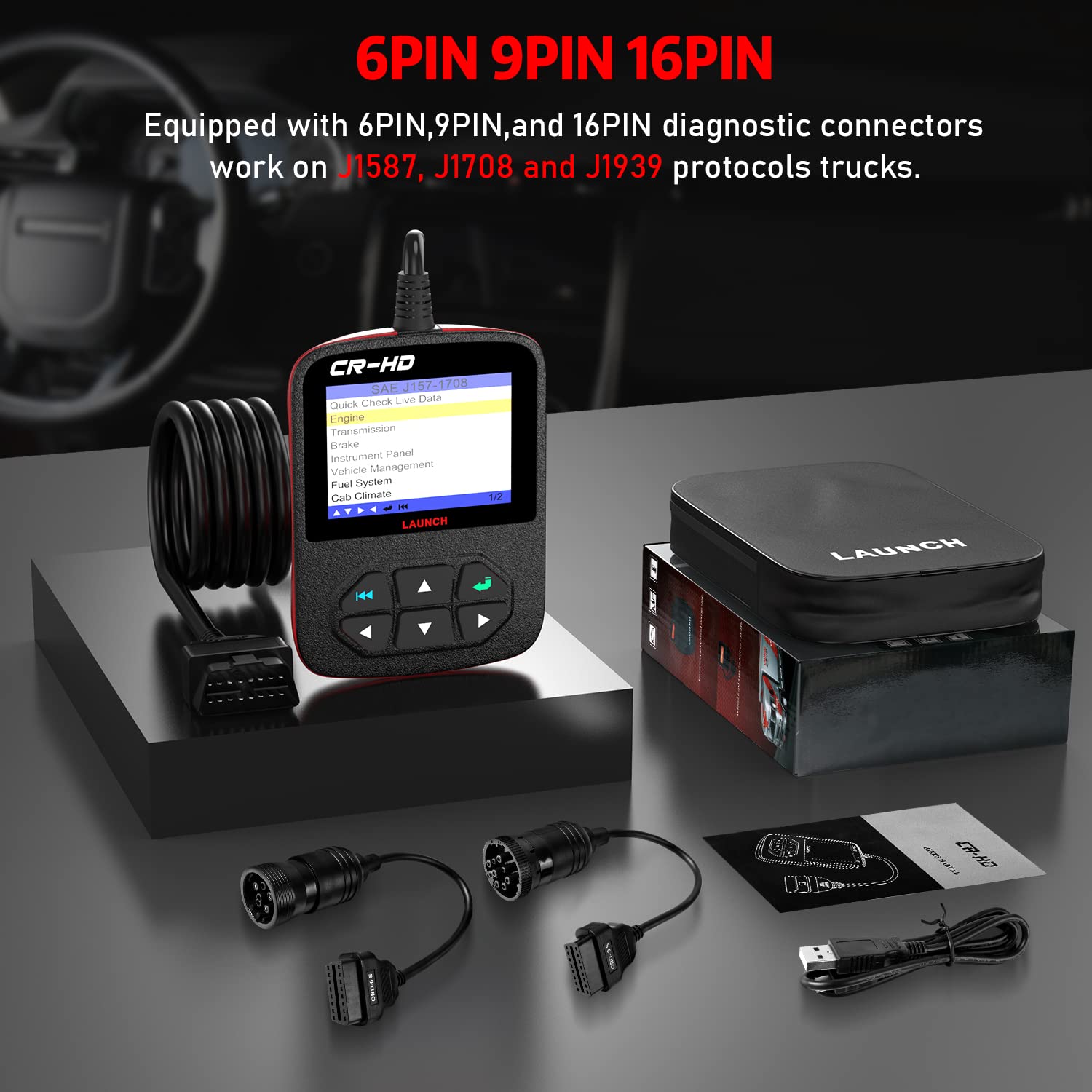 LAUNCH CRP129I OBD2 Scanner,Engine/ABS/SRS/TCM Diagnostic Scanner,8 Reset TPMS/Oil/EPB/SAS/BMS/DPF/Throttle Reset,Injector Coding Engine Code Reader