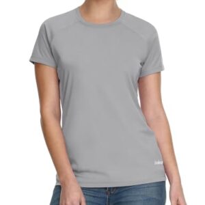 BALEAF Women's UPF 50+ UV Protection Shirts Short Sleeve T-Shirts SPF Sun Shirts Quick Dry Outdoor Performance Tops Light Grey Size S