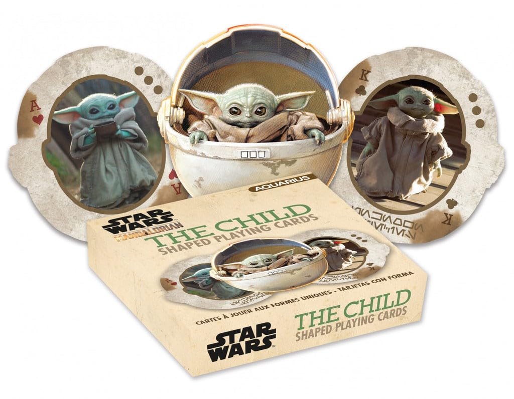 AQUARIUS Star Wars Playing Cards - The Mandalorian 'Baby Yoda' The Child Shaped Deck of Cards for Your Favorite Card Games - Officially Licensed Star Wars Merchandise & Collectibles