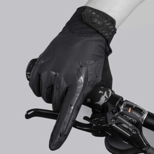 INBIKE Cycling Gloves Gel Bike Gloves for Men Full Finger Bicycle Gloves with Shock-Absorbing Pad Black Large