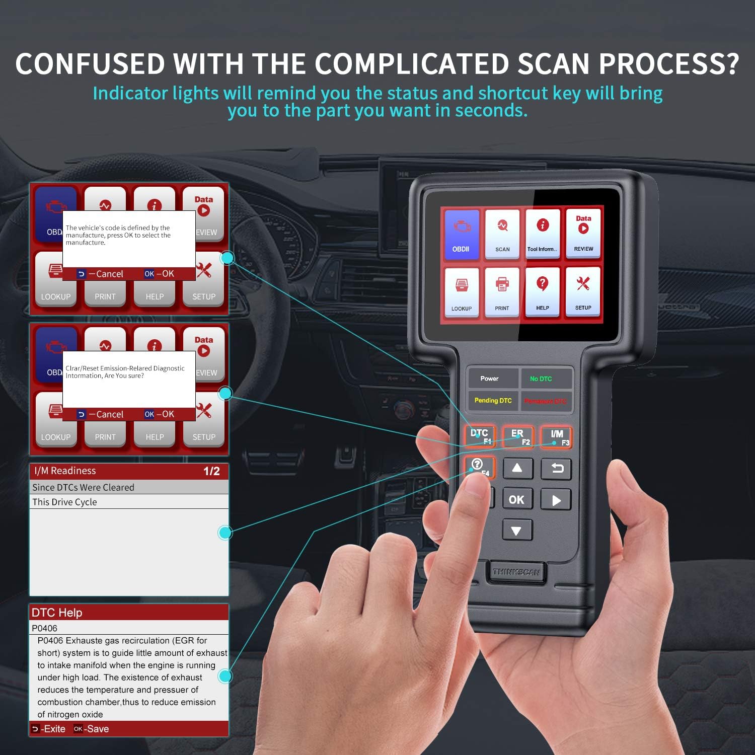 thinkcar OBD2 Scanner fit for BMW Mini, All System Code Reader Scan Tool Automotive Car Scanner Diagnostic Tool for All Cars SAS Oil ETS Brake Reset Tool