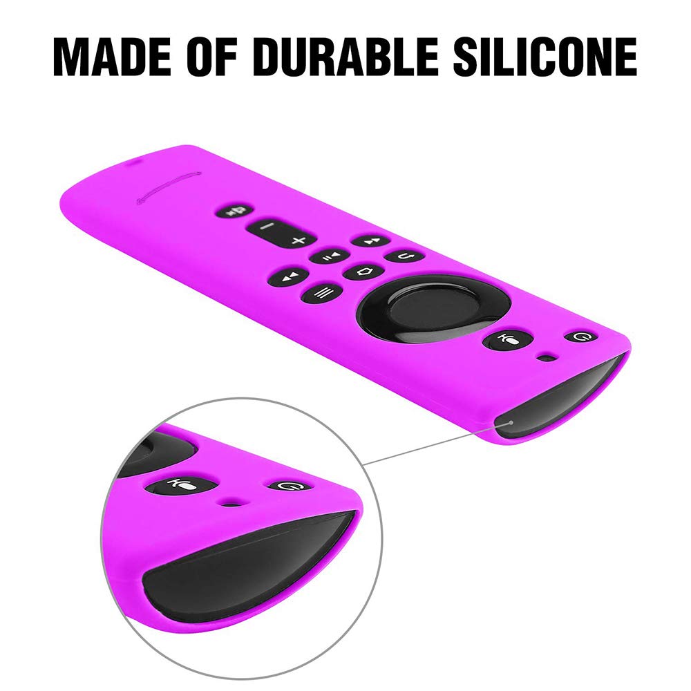 3 Pack Remote Cover Case, Silicone Remote Cover Case Compatible with TV Stick, Lightweight Anti Slip Shockproof Remote Cover Case (Purple Green Glow & Blue Glow)