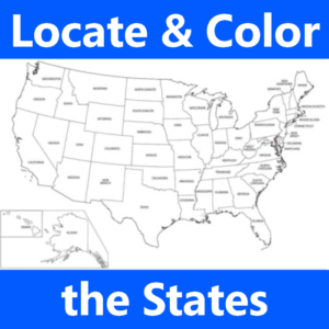 united states us geography coloring and naming states 10 questions worksheet social studies map