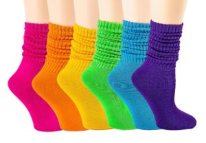 picollo slouch socks lightweight size 9-11 (rainbow, 6)