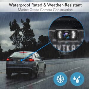 Waterproof Backup Rear View Camera - Wireless Car Parking Rearview Reverse Safety/Vehicle Monitor System w/ 4.3” Video Color LCD Display Screen, Distance Scale Lines, Night Vision - Pyle PLCM4585WIR