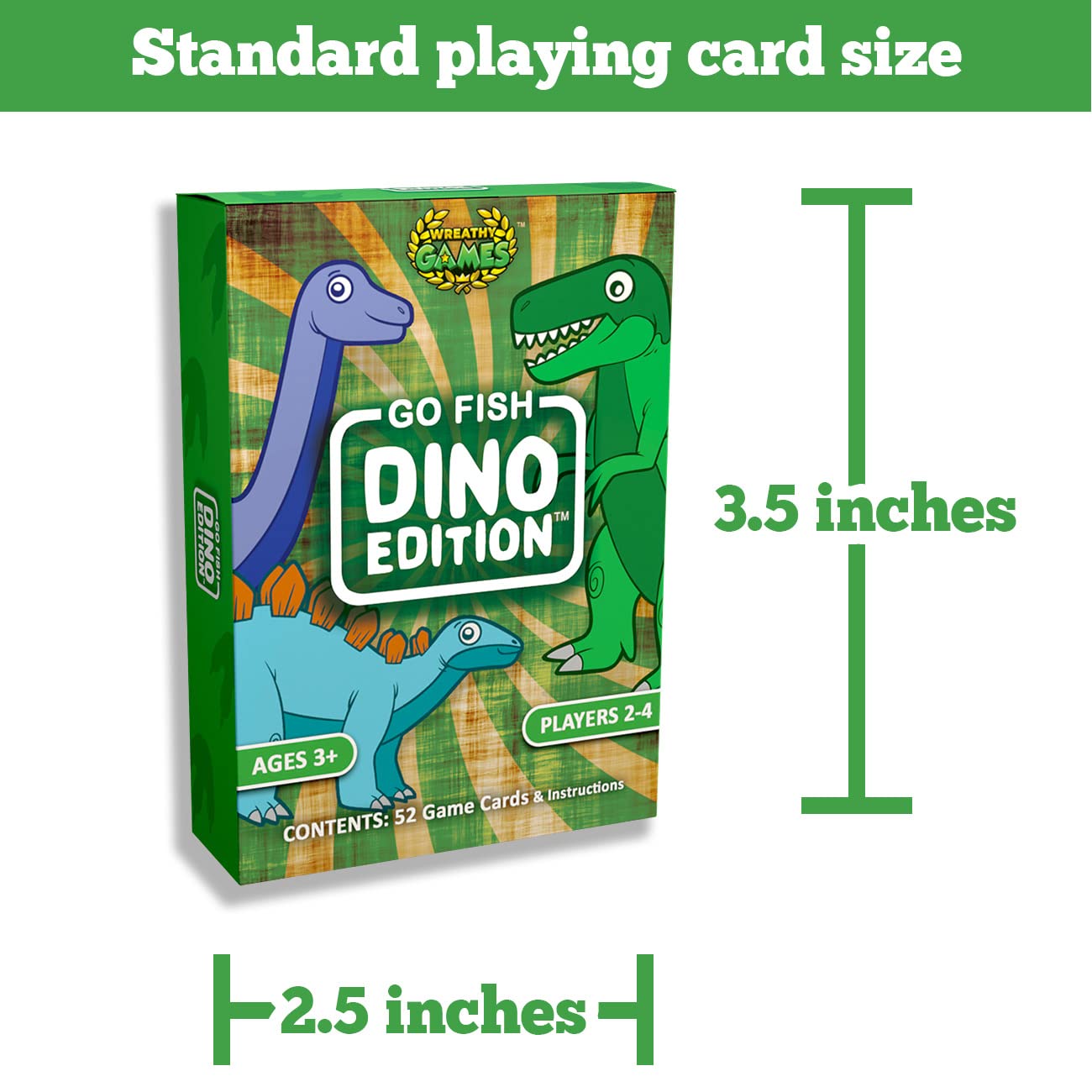 Wreathy Games® - Go Fish Dino Edition™ Card Game Deck - Ages 3 and up