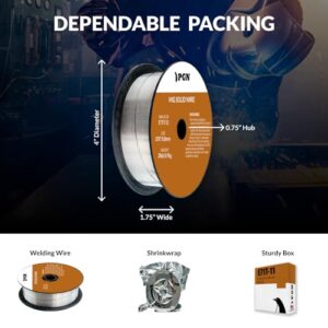 PGN Flux Core Welding Wire - E71T-11 .030 Inch, 2 Pound Spool - Gasless Mild Steel MIG Welding Wire with Low Splatter - For All Position Arc Welding