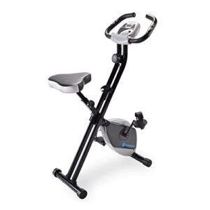 stamina folding exercise bike 182 - foldable exercise bike with smart workout app, stationary bike for home workout - up to 250 lbs weight capacity black