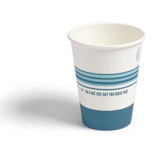 Perk PK54367CT Paper Hot Cup, 12 Oz., White/Blue, 500/Carton