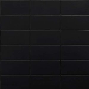 tori black 4 in. x 8 in. matte ceramic wall tile (28 pieces, 6.02 sq. ft. / case)