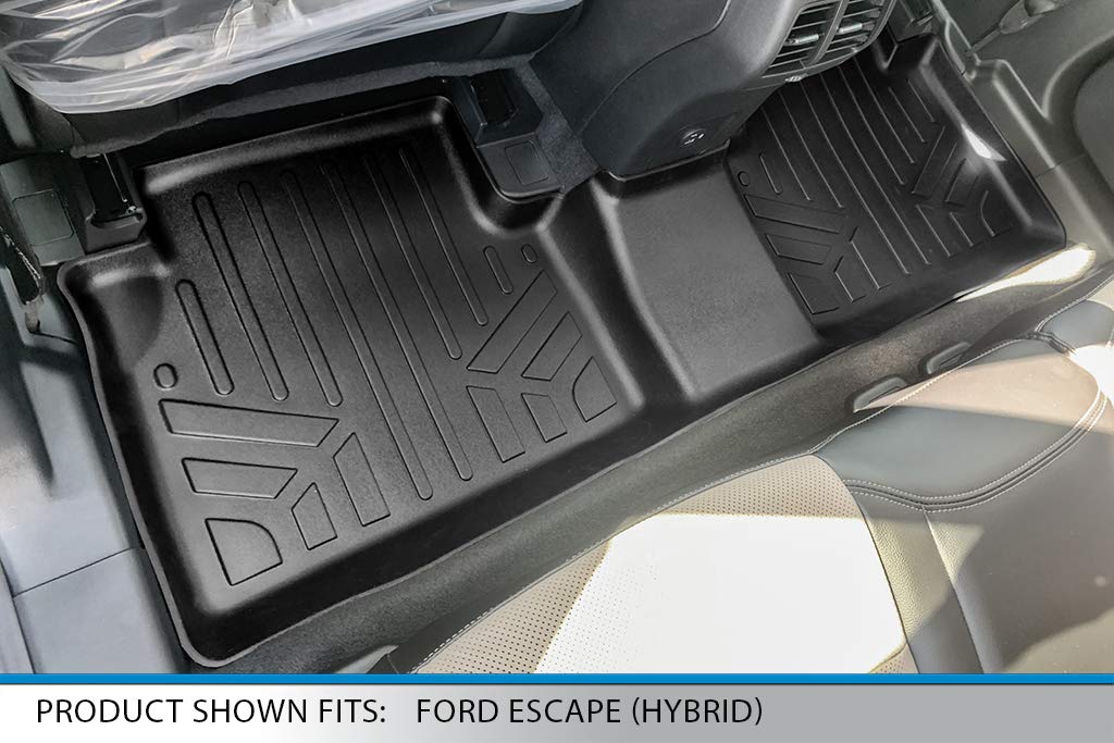 SMARTLINER Custom Floor Mats and Cargo Liner Behind 2nd Row Black Compatible with 2020-2023 Ford Escape (Hybrid Models Only)