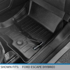 SMARTLINER Custom Floor Mats and Cargo Liner Behind 2nd Row Black Compatible with 2020-2023 Ford Escape (Hybrid Models Only)