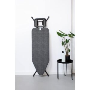 Brabantia - Ironing Board C - Flexible Steam Iron Rest - Adjustable in Height - Non-Slip Rubber Feet - Cover and Pad - Solid Foldable Unit - Denim Black - 49x18 Inches