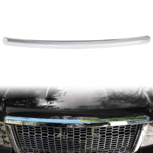 ECOTRIC Truck Hood Molding Trim Moulding Compatible with 2007-2013 GMC Sierra 1500 2500HD 3500HD Replace for GM1235109 10385156 (Without Chrome Grille)