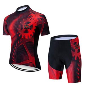 Cycling Jersey Set Men, Summer Biking Jerseys Bike Tops Bicycle Clothing Breathable Quick Dry