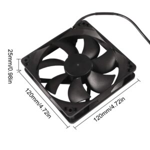 120mm x 25mm 110V 220V AC Powered Cooling Fan with Speed Controller 3V to 12V, 1225 AC 115V 120V 220V 240V for Cooling Ventilation Exhaust Projects, Receiver DVR Playstation Xbox Component Cooling