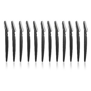 men's touch up razors for mustache, beard (black, 5.8 inches, 12 pack)