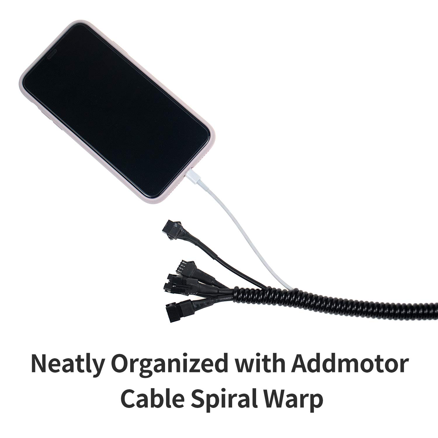 Addmotor Cable Spiral Wrap 1 &2 M Length Cable Management Solution to Organize Cords Black