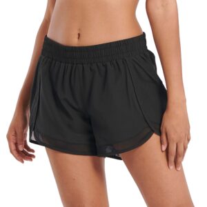 generies womens comfy athletic running shorts workout yoga lounge pants(tsh101 black m)