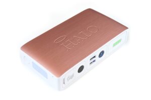 halo bolt compact portable - car battery jump starter with 2 usb ports to charger devices, portable - rose gold