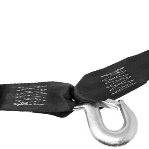 CustomTieDowns 2 Inch Wide Replacement Boat Winch Strap, Boat Hook On One End, 10 Inch Safety Strap with A Forged Snap Hook, 1 Inch Loop On Opposite End for Attachment to Winch, 1333 lb WLL (20 Feet.)