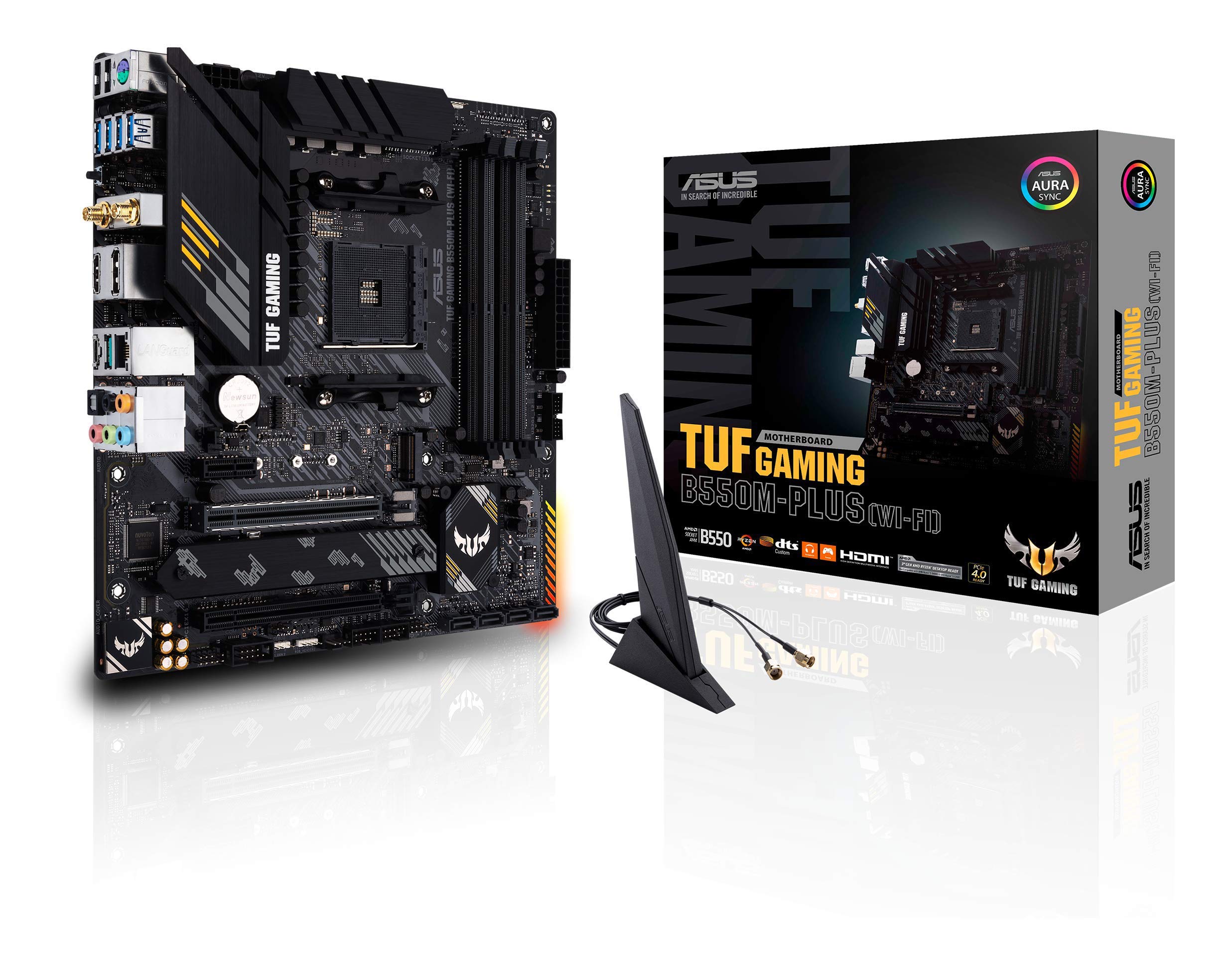 ASUS TUF Gaming B550M-PLUS (WiFi 6) AMD AM4 (3rd Gen Ryzen™) microATX Gaming Motherboard (PCIe 4.0, 2.5Gb LAN, BIOS Flashback, HDMI 2.1, USB 3.2 Gen 2, Addressable Gen 2 RGB Header and Aura Sync)