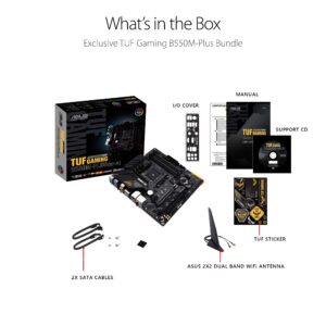 ASUS TUF Gaming B550M-PLUS (WiFi 6) AMD AM4 (3rd Gen Ryzen™) microATX Gaming Motherboard (PCIe 4.0, 2.5Gb LAN, BIOS Flashback, HDMI 2.1, USB 3.2 Gen 2, Addressable Gen 2 RGB Header and Aura Sync)