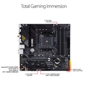 ASUS TUF Gaming B550M-PLUS (WiFi 6) AMD AM4 (3rd Gen Ryzen™) microATX Gaming Motherboard (PCIe 4.0, 2.5Gb LAN, BIOS Flashback, HDMI 2.1, USB 3.2 Gen 2, Addressable Gen 2 RGB Header and Aura Sync)