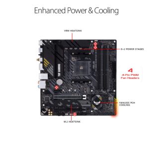 ASUS TUF Gaming B550M-PLUS (WiFi 6) AMD AM4 (3rd Gen Ryzen™) microATX Gaming Motherboard (PCIe 4.0, 2.5Gb LAN, BIOS Flashback, HDMI 2.1, USB 3.2 Gen 2, Addressable Gen 2 RGB Header and Aura Sync)