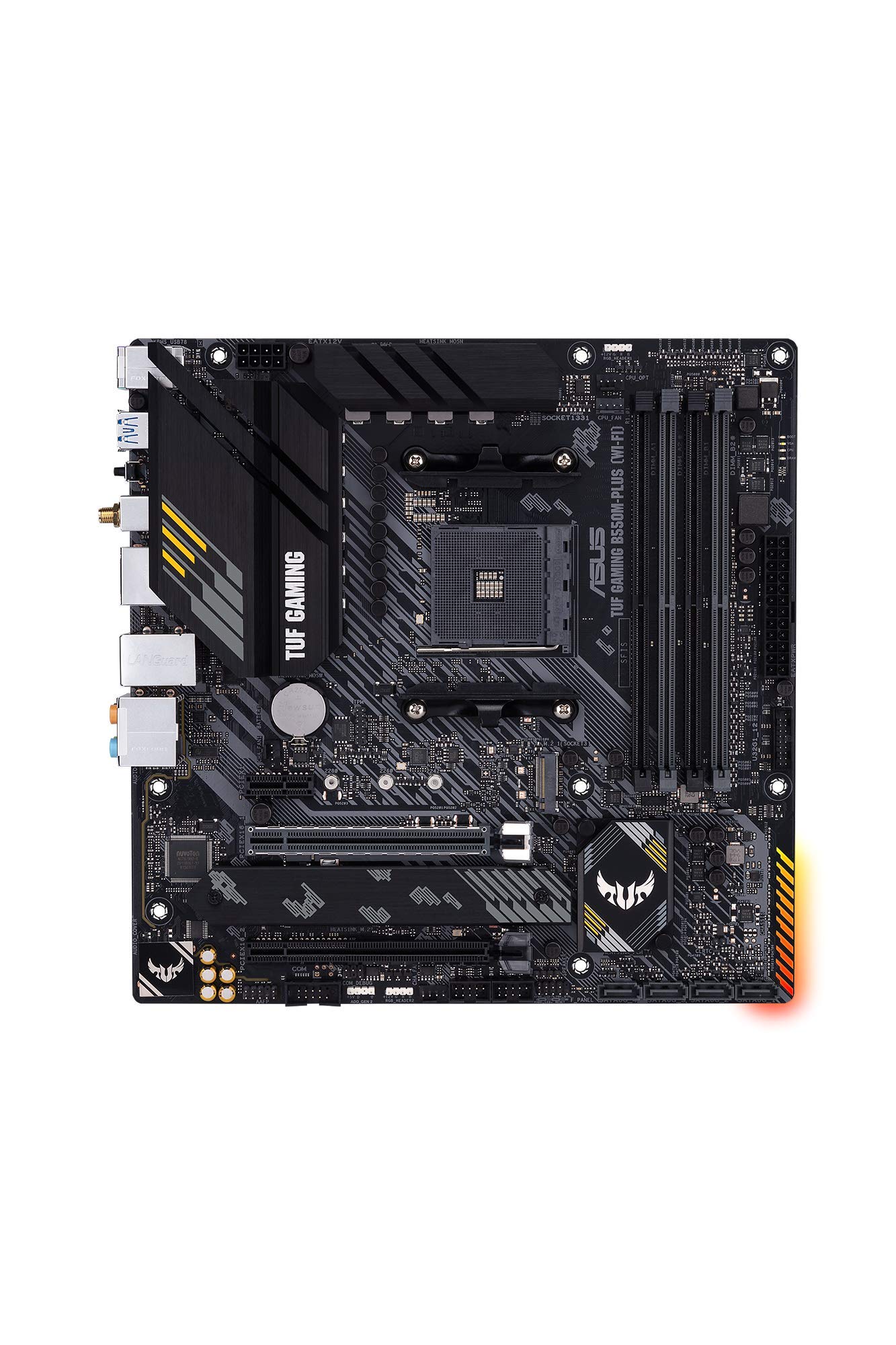 ASUS TUF Gaming B550M-PLUS (WiFi 6) AMD AM4 (3rd Gen Ryzen™) microATX Gaming Motherboard (PCIe 4.0, 2.5Gb LAN, BIOS Flashback, HDMI 2.1, USB 3.2 Gen 2, Addressable Gen 2 RGB Header and Aura Sync)