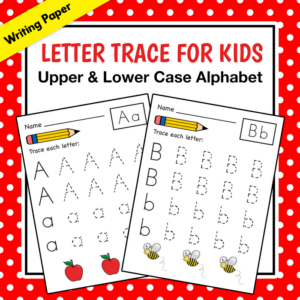 letter trace for kids: upper and lower case alphabet writing paper for kindergarten and preschool