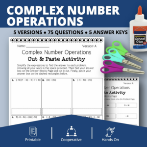 complex number operations cut & paste activity