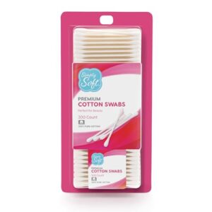 medline simply soft cotton tip applicators, cotton swabs with double round tips, 300 count
