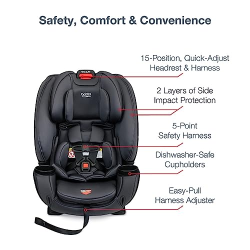 Britax One4Life ClickTight All-In-One Car Seat – 10 Years of Use – Infant, Convertible, Booster – 5 to 120 Pounds, Cool Flow Moisture Wicking Fabric, Cool N Dry Charcoal [Amazon Exclusive]