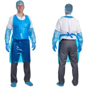 PENTAGON SAFETY EQUIPMENT 2 mils Disposable Heavy Weight Plastic/Poly Apron | 28 x 46 inches | 100/500/1000 (White, 100 Pack)