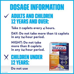 Mucinex Maximum Strength Sinus-Max (Day) Pressure, Pain & Cough & Nightshift (Night) Sinus Caplets, Fast Release, Powerful Multi-Symptom Relief, 40 caplets (24 Day time + 16 Night time) (Pack of 2)