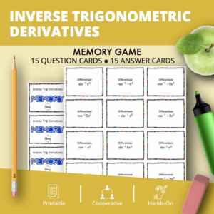 calculus derivatives: inverse trig math memory game
