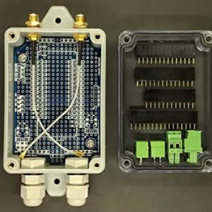 qBoxMini DIY IOT Enclosure Plus Kit (Two SMAs), IOT Enclosure for Arduino MKR Feather ESP32 Cellular LoRa WiFi board, Waterproof IP65 Enclosure with glands, prototyping PCB connectors set and Two SMAs